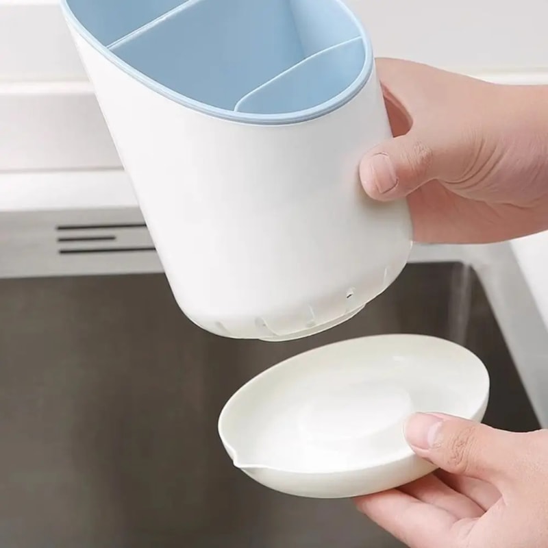 Large Capacity Household Drain Rack with Tray and Detachable Chopstick Holder