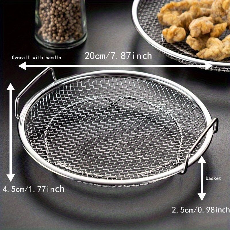 Stainless Steel Mesh Basket, Reusable Filter Tray for Frying, Grilling, Kitchen Strainer, Fruit and Vegetable Water Filt