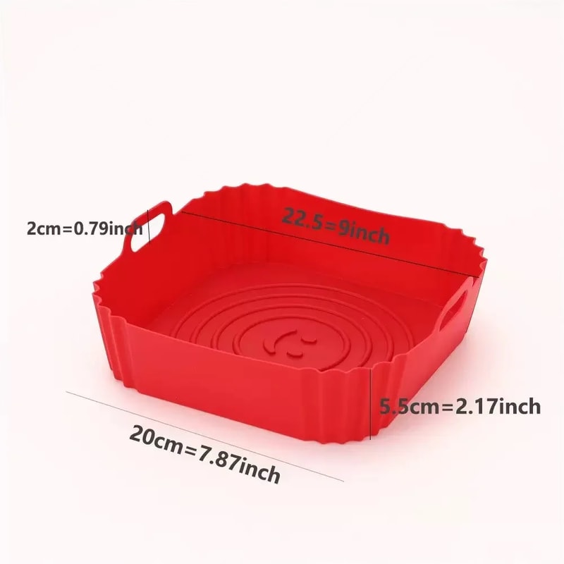 Foldable Reusable Silicone Air Fryer Liner, Heat Resistant Non-stick Baking Mat for Kitchen Use