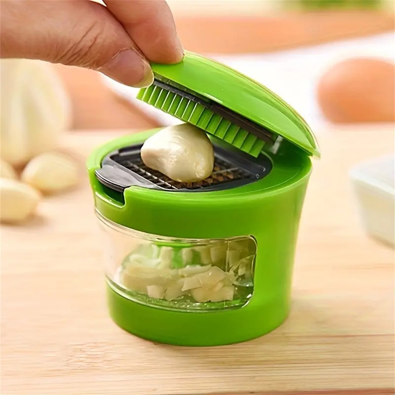 Portable Vegetable Cutter, Stainless Steel Garlic Press for Home Cooking and BBQ