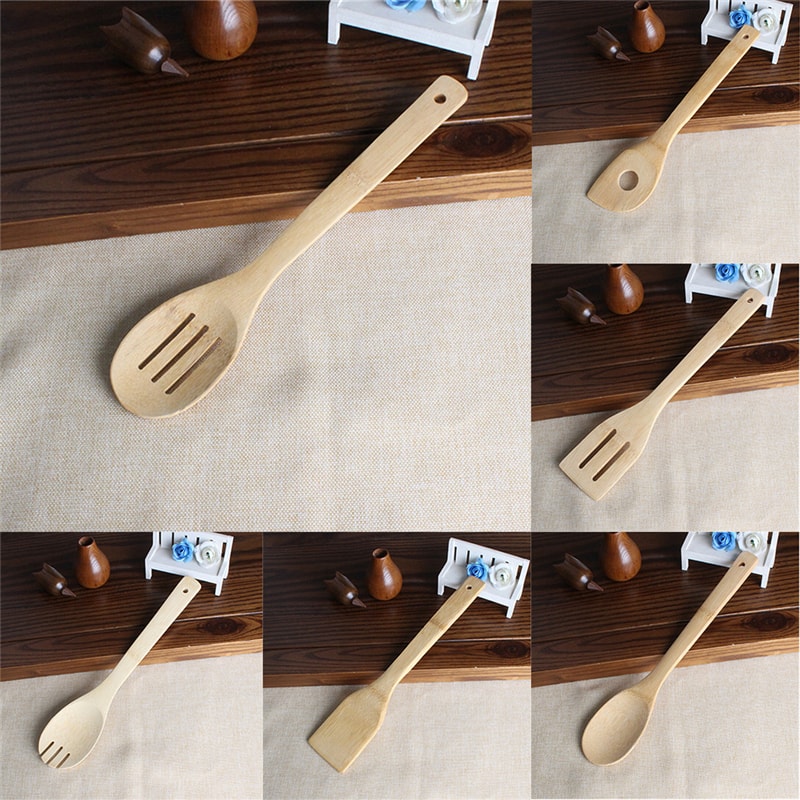 Wooden Cooking Tool Mixing Set Bamboo Spoon Spatula Utensil