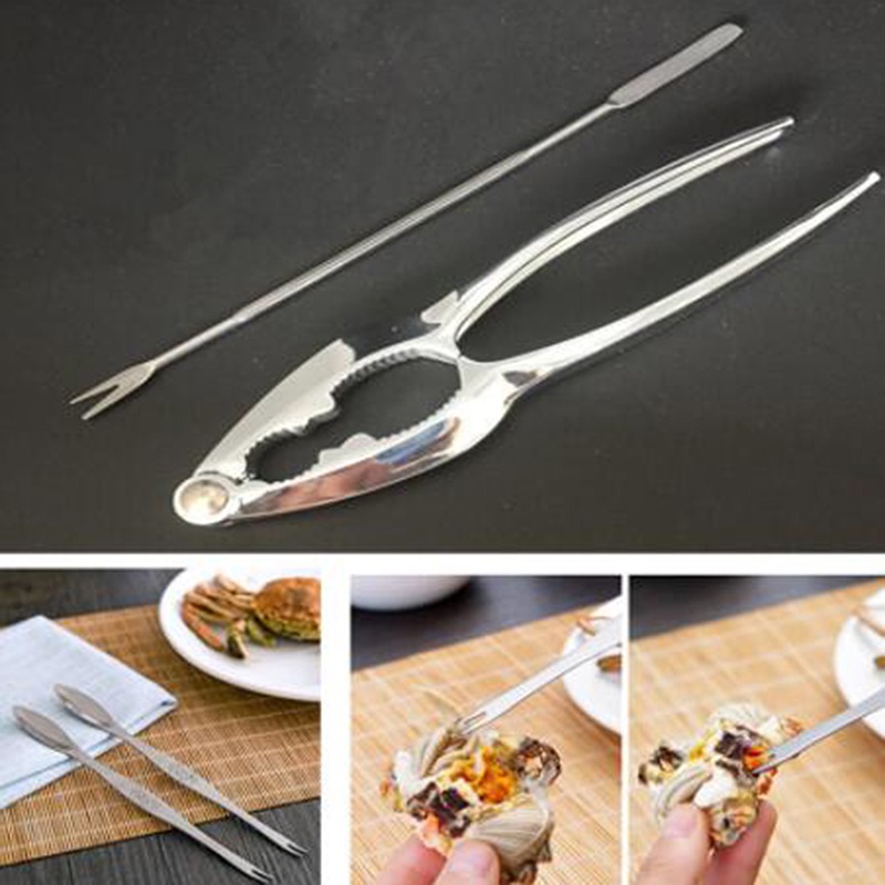Crab Shrimp Nut Tool Set Kitchen Accessories With Fork Spoon Pliers Lobster Cracker 3
