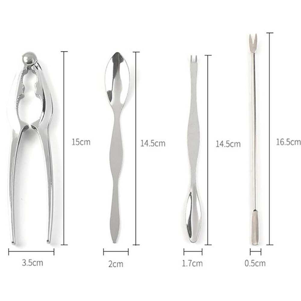 Crab Shrimp Nut Tool Set Kitchen Accessories With Fork Spoon Pliers Lobster Cracker 5