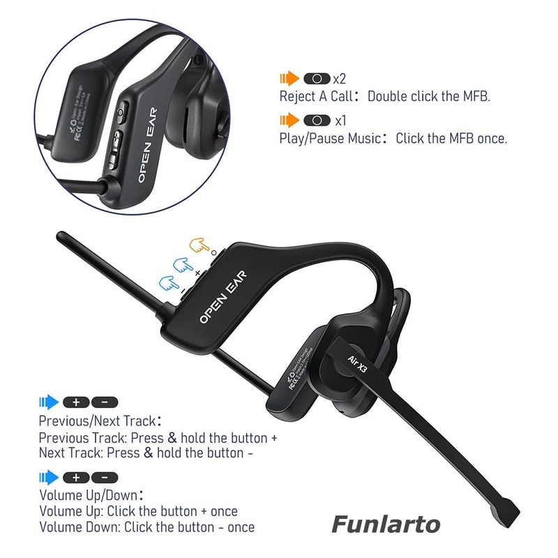 Wireless Bluetooth ENC Call Noise Elimination Computer Headphone with Boom Microphone