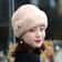 Mink Fur Caps For Women Winter Earflap Fisherman Hat Floral Basin Earwarmer 4