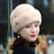Mink Fur Caps For Women Winter Earflap Fisherman Hat Floral Basin Earwarmer 4