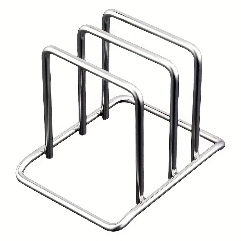 Heavy-Duty Countertop Rack, Space-Saving Stainless Steel Pot Lid and Cutting Board Organizer Combo