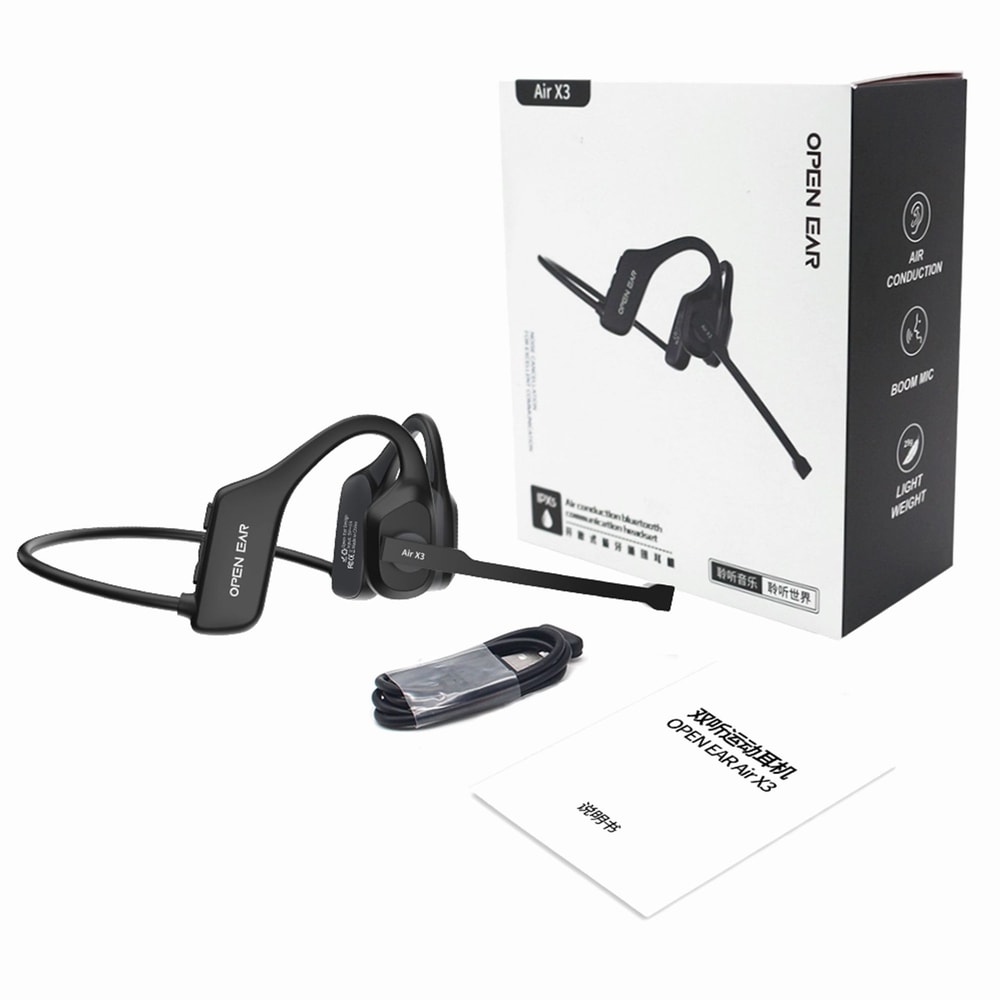 Wireless Open Ear Noise Cancelling Headset, Bluetooth ENC Call Elimination, Computer Headphones with Boom Microphone