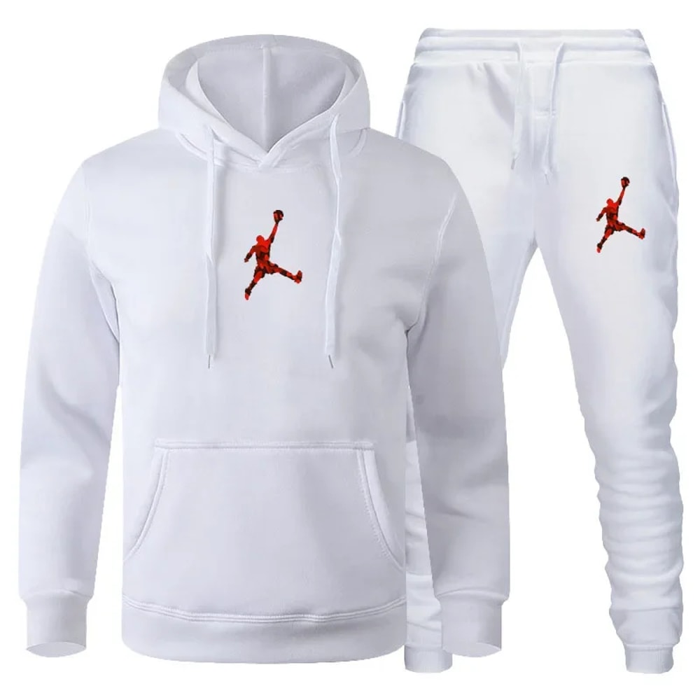 Men Jogging Set Comfortable LongSleeved Sweatshirt Casual Pants 2 Piece Sportswear Set 2