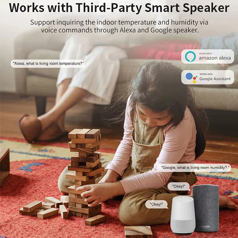 Smart WiFi Temperature Humidity Sensor For Home Tuya App Alexa Control 4