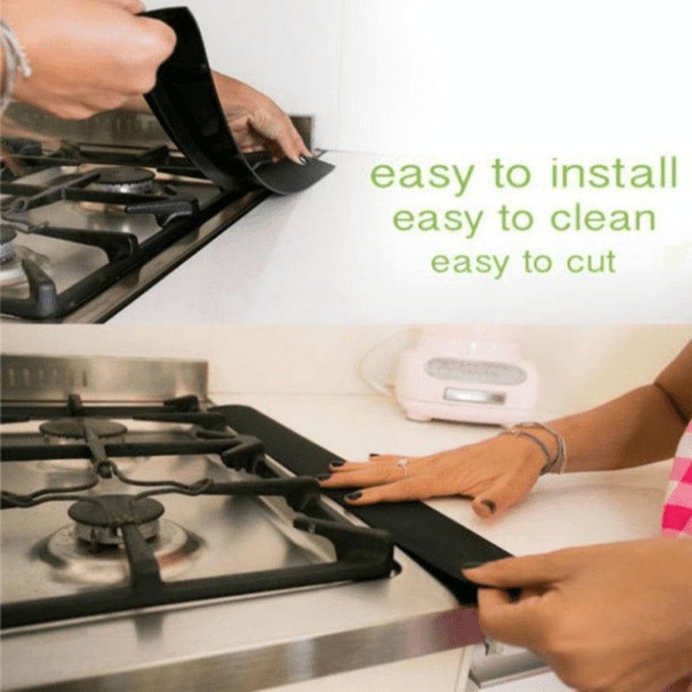 Silicone Stove Counter Gap Cover Prevent Mess Odors 11