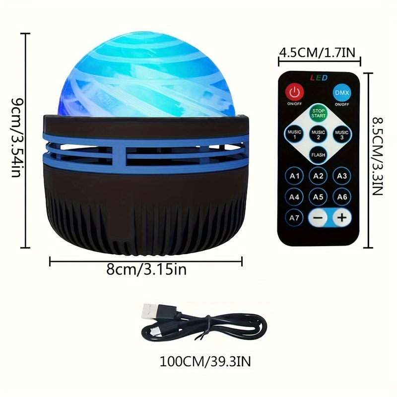 LED Star Galaxy Projector Lamp With Remote Control USB Auto Rotating Magic Ball Moon Light Colorfu 3