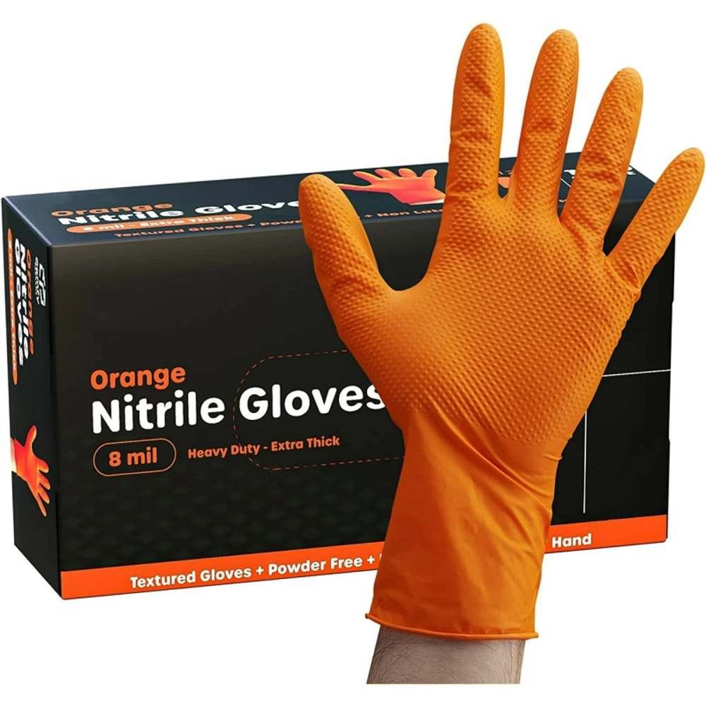 Heavy Duty Nitrile Mechanic Gloves IndustrialGrade Disposable LatexFree Puncture And Chemical Resis 0