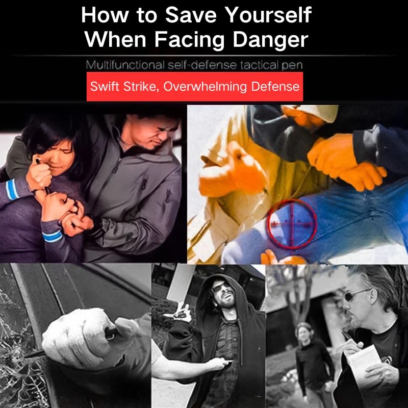 Pen with Glass Breaker Durable Ballpoint Pen for Writing and Protection