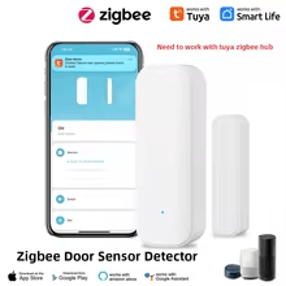 Zigbee Window Door Sensor Smart Home Security Alarm With Voice Control Alexa Google Home 6