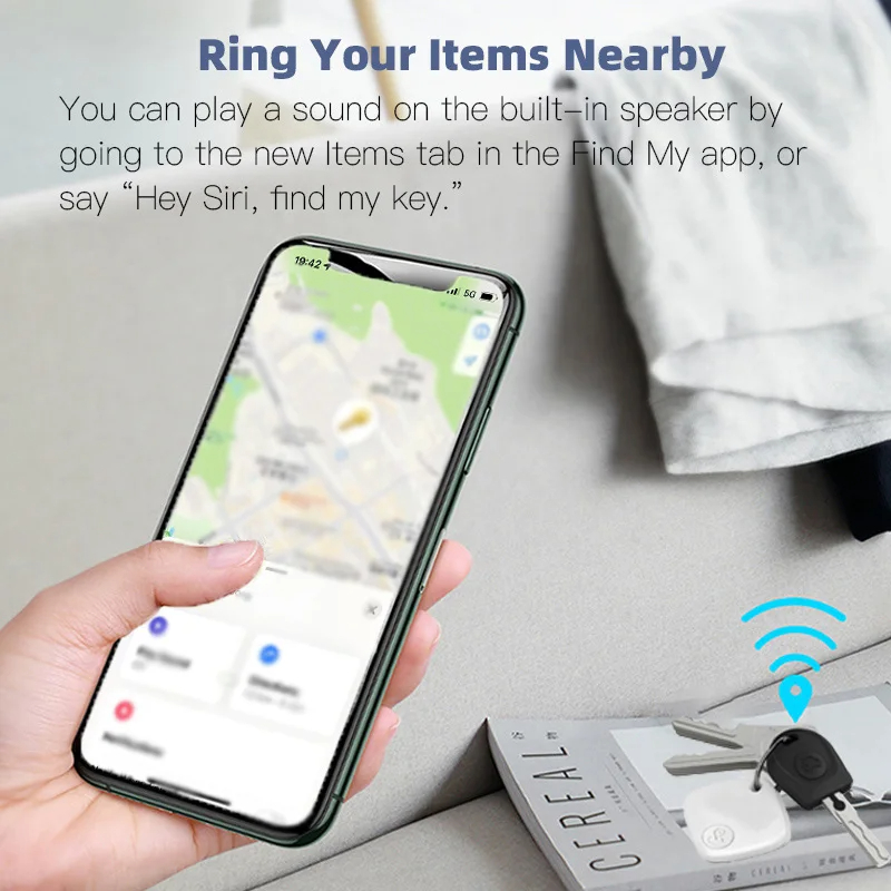 Bluetooth Smart Tag Tracker for Apple Find My APP Pet, Kid, and Car GPS Tracker with Anti-Lost Alarm