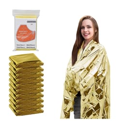 portable aluminum foil emergency blanket lightweight reflective survival blanket for hiking & camping, first aid