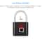 Fingerprint Padlock Waterproof Zinc Alloy Biometric Lock with Rechargeable Battery for Doors, Gym, Locker, and Storage