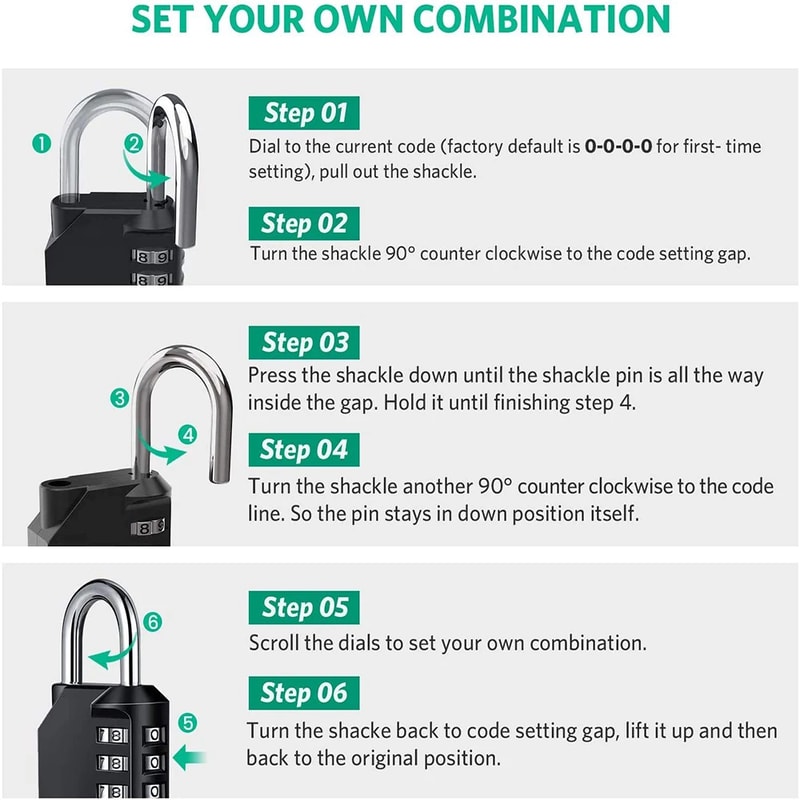 Heavy Duty Waterproof Digit Padlock with Digit Combination Perfect for Outdoor Security and Storage