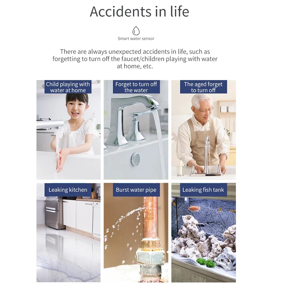 Smart Water Leak Detector With App Remote Monitoring For Kitchen Bathroom 3