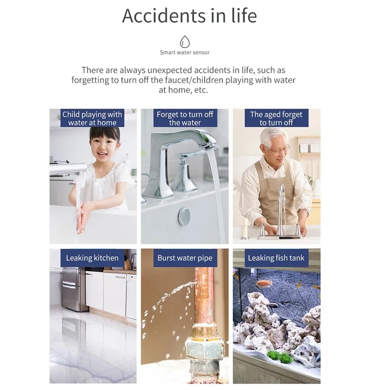 Smart Water Leak Detector With App Remote Monitoring For Kitchen Bathroom 3