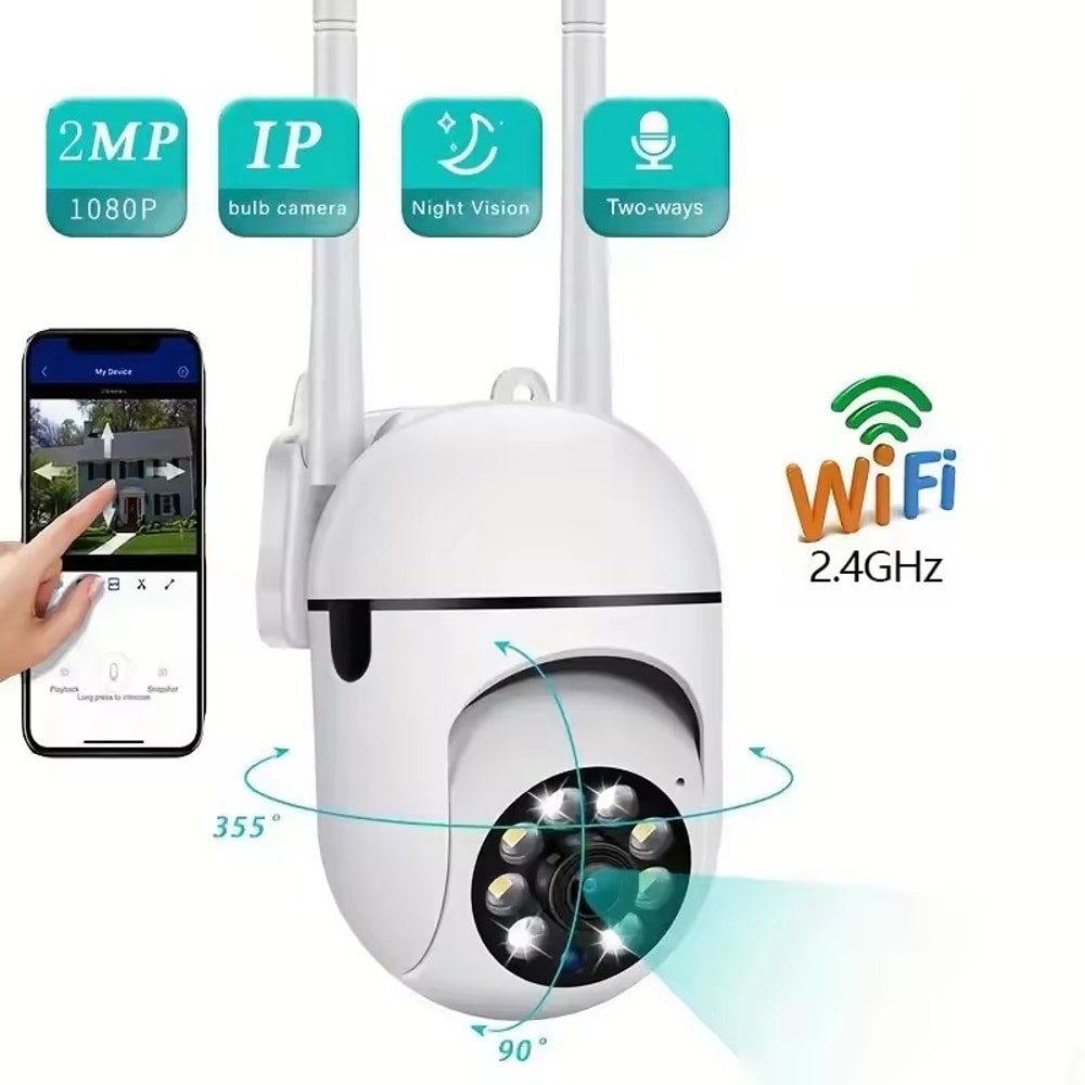 Wireless Outdoor Security Camera With Night Vision Two Way Audio 0