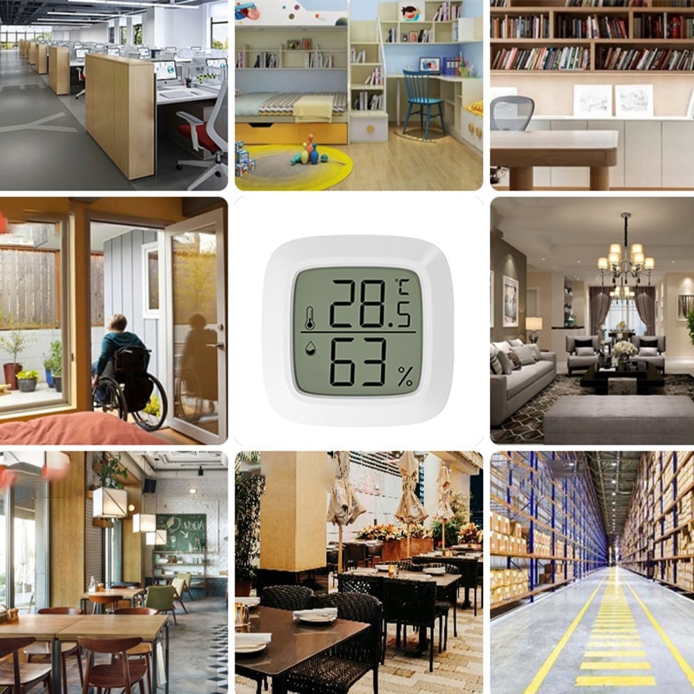 Mini LCD Digital Thermometer Indoor Temperature & Humidity Meter with Precise Sensor for Home Use