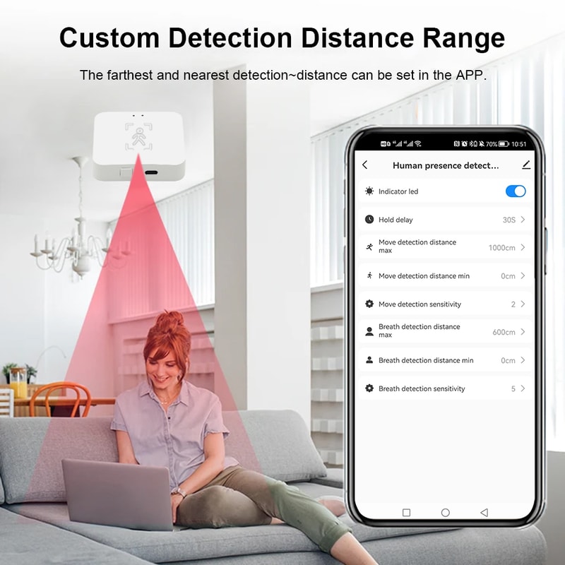 Smart Home Motion Sensor With Luminance And Distance Detection 3