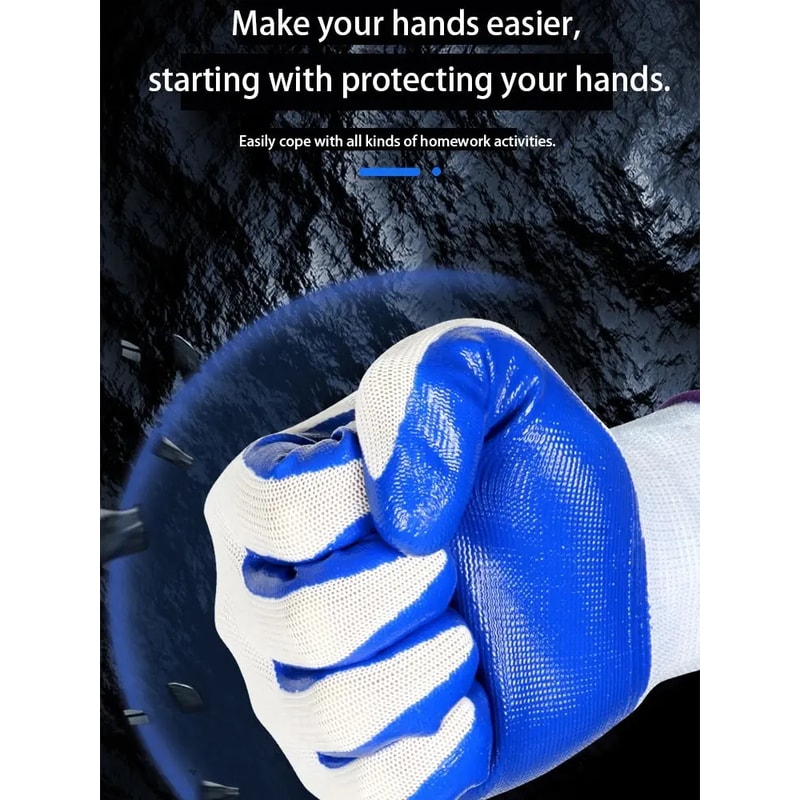 Breathable Nitrile Gloves for Construction & Labor Safety Wear-Resistant & Durable Work Gloves