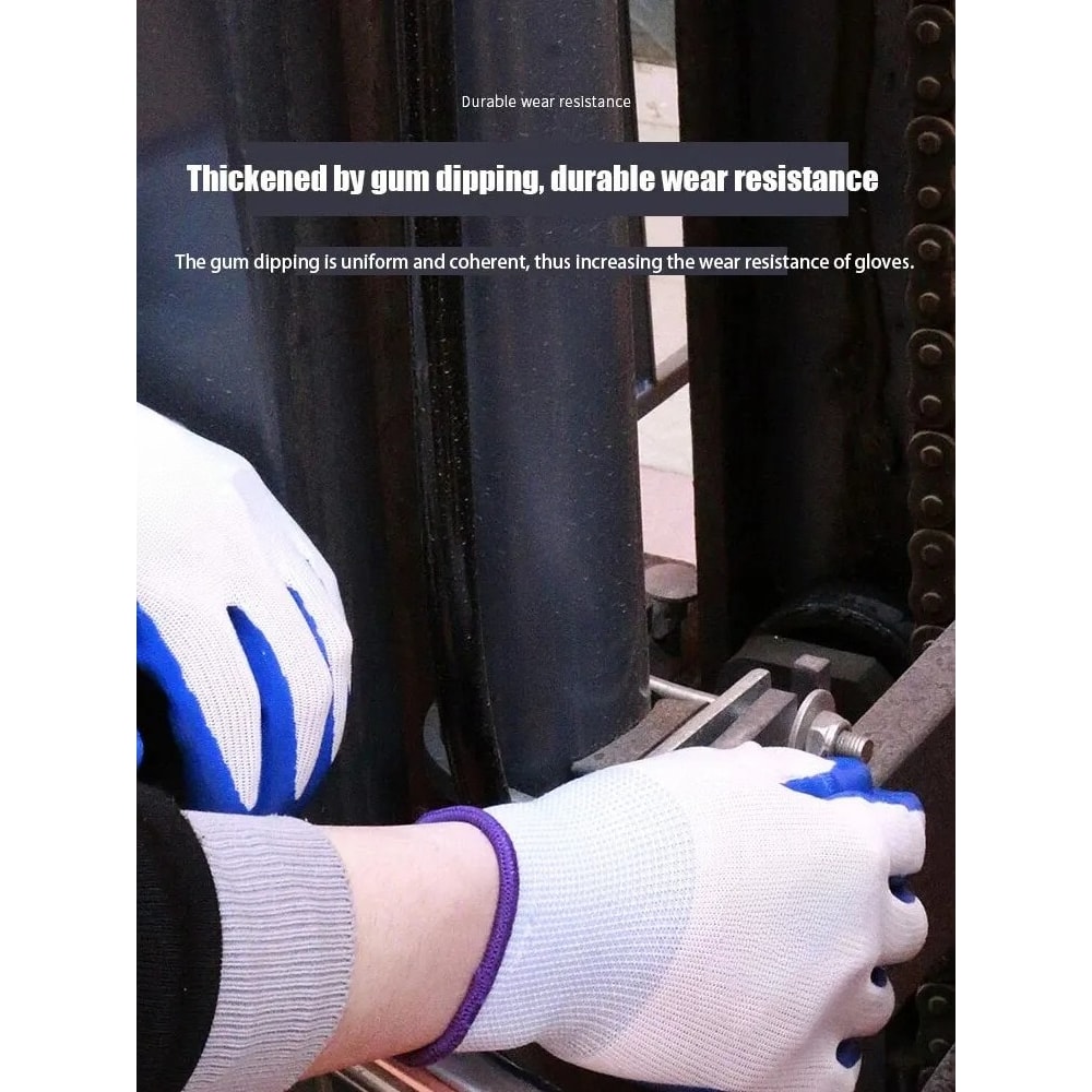 Breathable Nitrile Gloves for Construction & Labor Safety Wear-Resistant & Durable Work Gloves