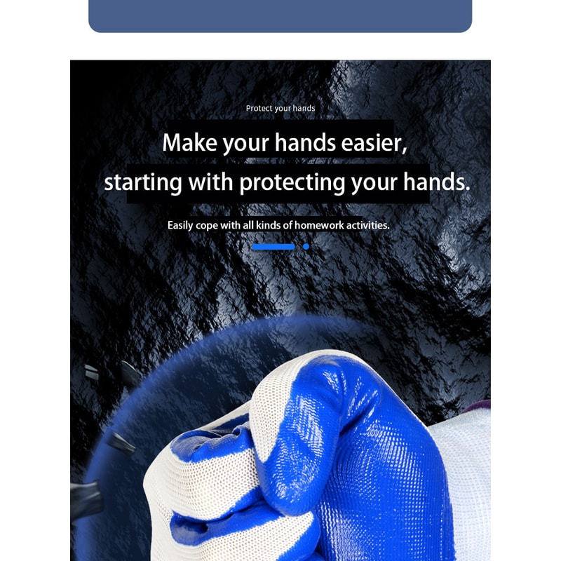 Breathable Nitrile Gloves for Construction & Labor Safety Wear-Resistant & Durable Work Gloves