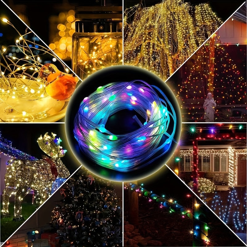 RGB LED String Lights With Bluetooth Remote Dreamcolor Garden Party Wedding Decor 4