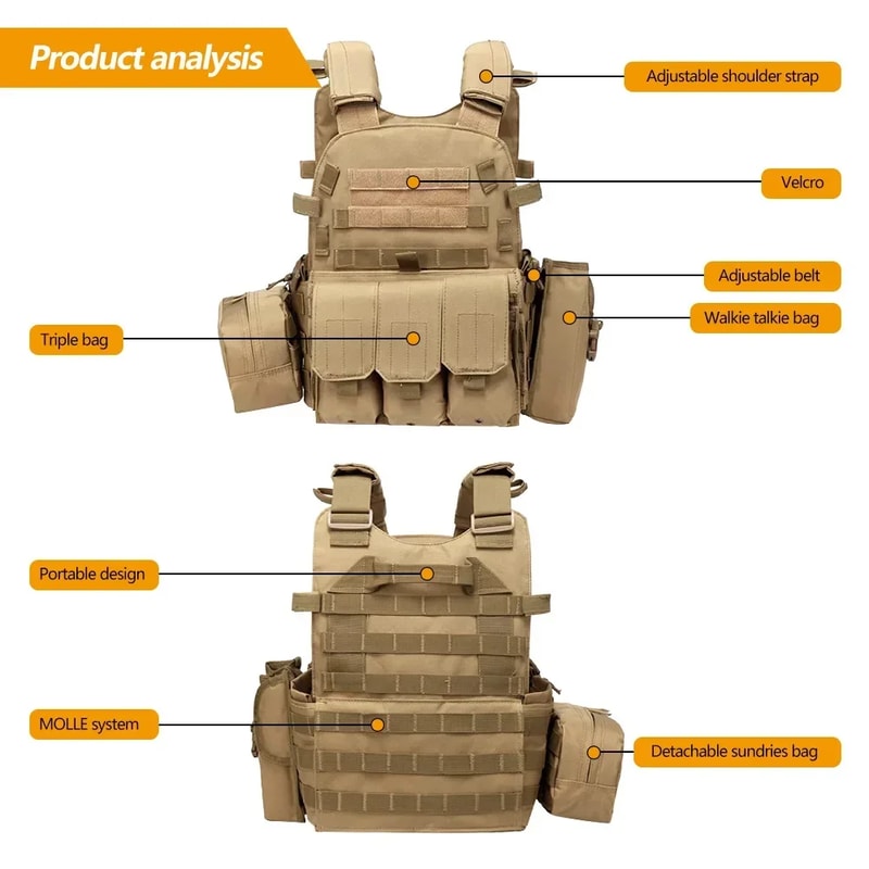 Tactical Plate Carrier Vest Premium MOLLE Body Armor For Hunting Airsoft And Wargames 2