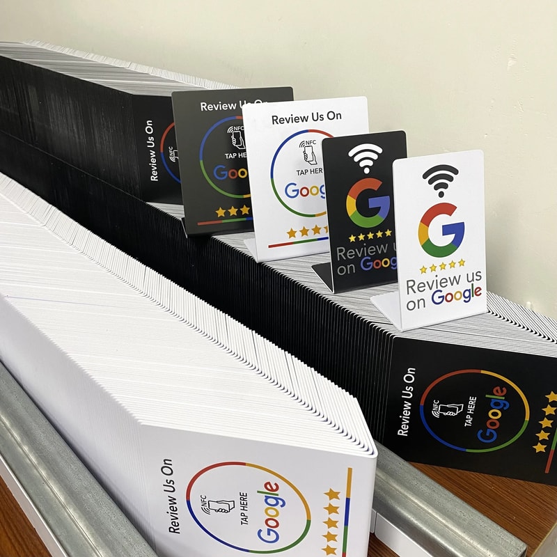 Programmable NFC Google Reviews Display Stand Customizable Brand Bracket for Businesses