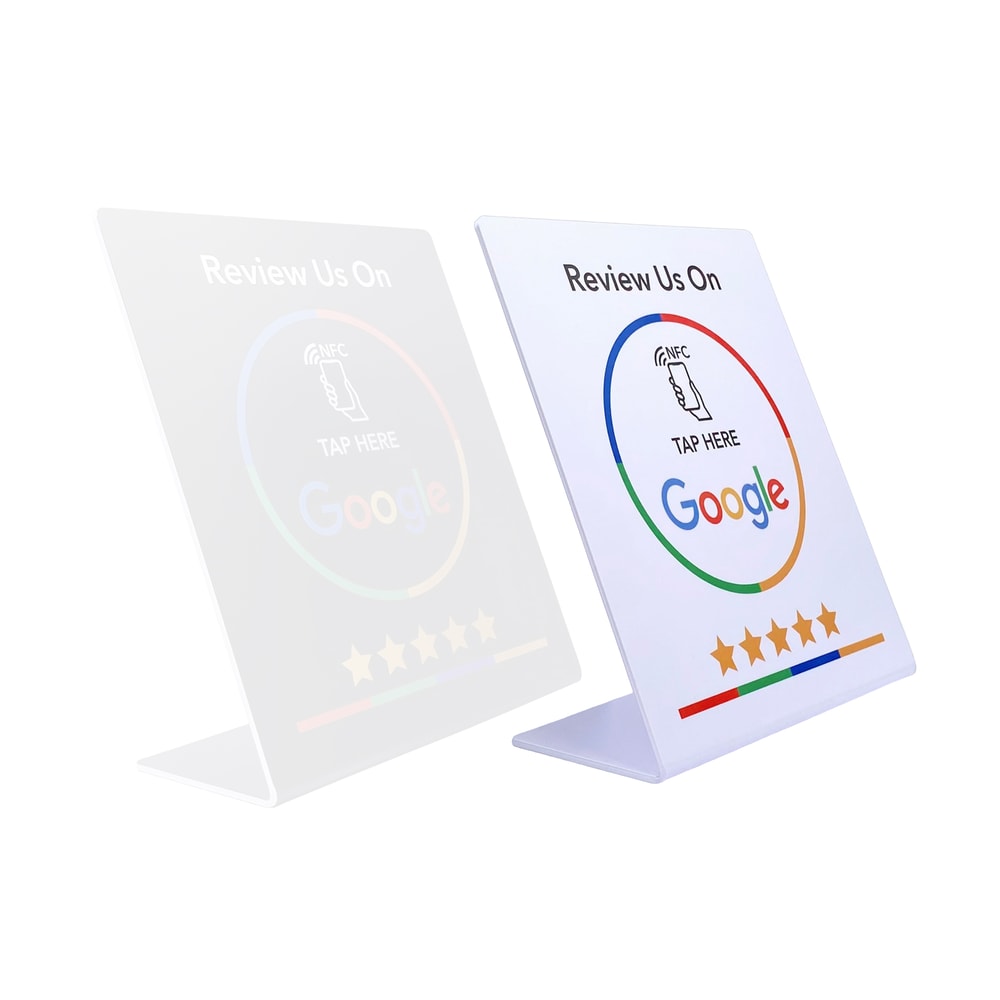 Programmable NFC Google Reviews Display Stand Customizable Brand Bracket for Businesses