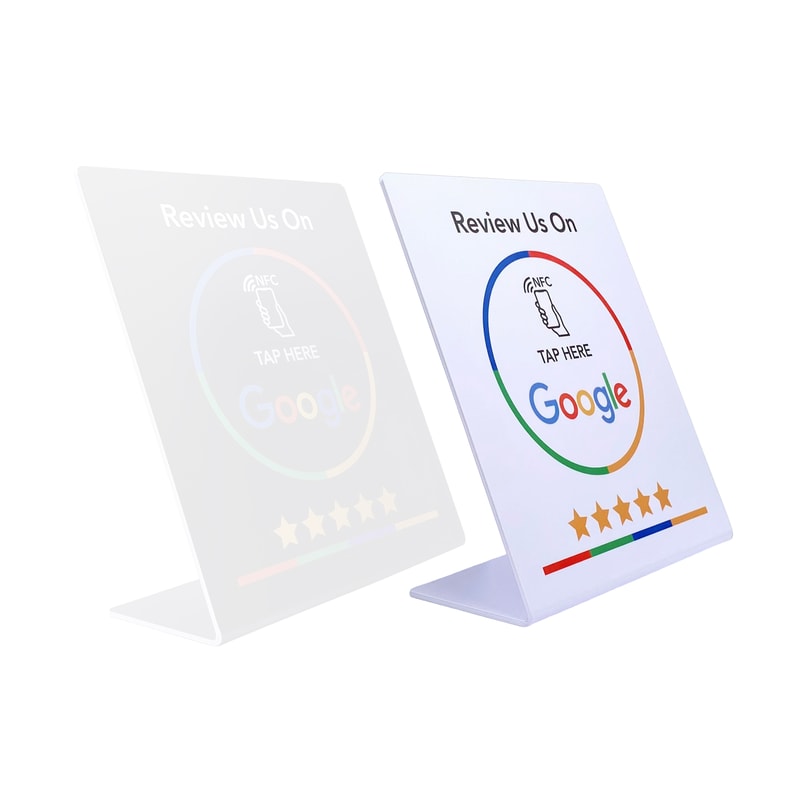 Programmable NFC Google Reviews Display Stand Customizable Brand Bracket for Businesses