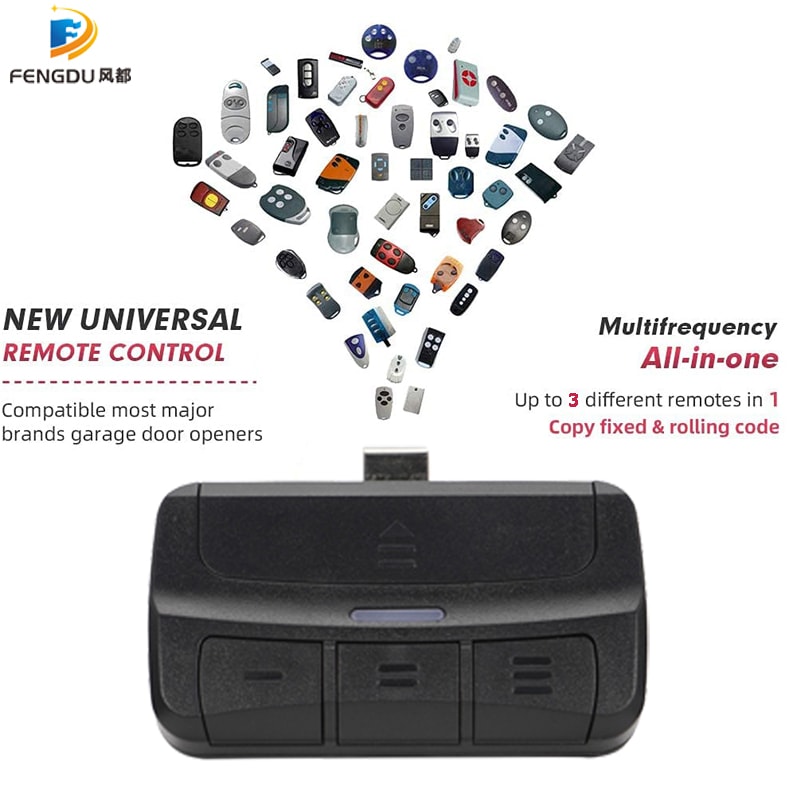 Universal Garage Door Remote Control With Clip Multifrequency Rolling Code Transmitter 3