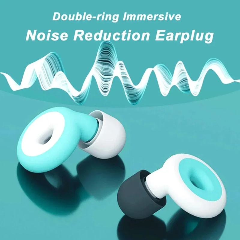 Noise Reduction Earplugs Soft Silicone Ear Muffs for Travel, Swimming & Noise Protection Reusable & Waterproof