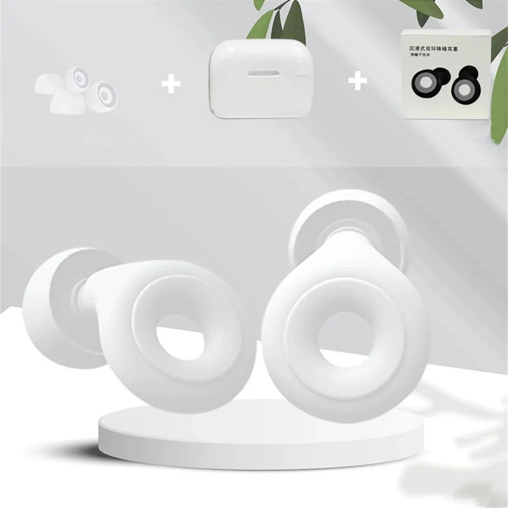 Noise Reduction Earplugs Soft Silicone Ear Muffs for Travel, Swimming & Noise Protection Reusable & Waterproof