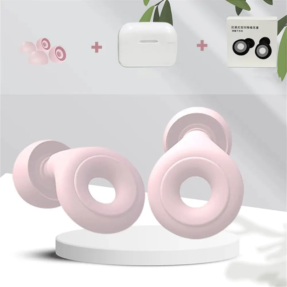 Noise Reduction Earplugs Soft Silicone Ear Muffs for Travel, Swimming & Noise Protection Reusable & Waterproof