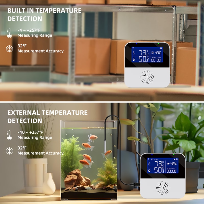Smart WIFI Temperature And Humidity Sensor With LCD Display Ideal Indoor Thermometer And Hygromete 1