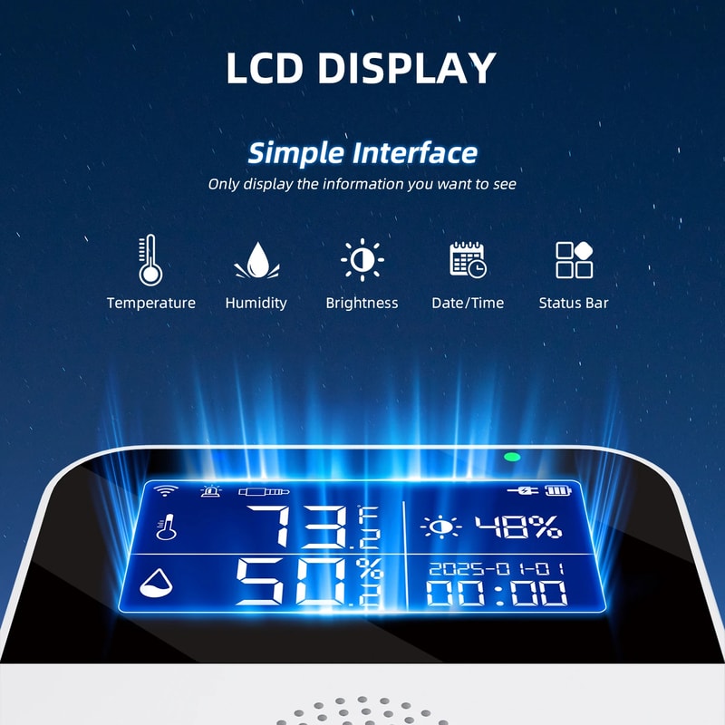 Smart WIFI Temperature And Humidity Sensor With LCD Display Ideal Indoor Thermometer And Hygromete 2