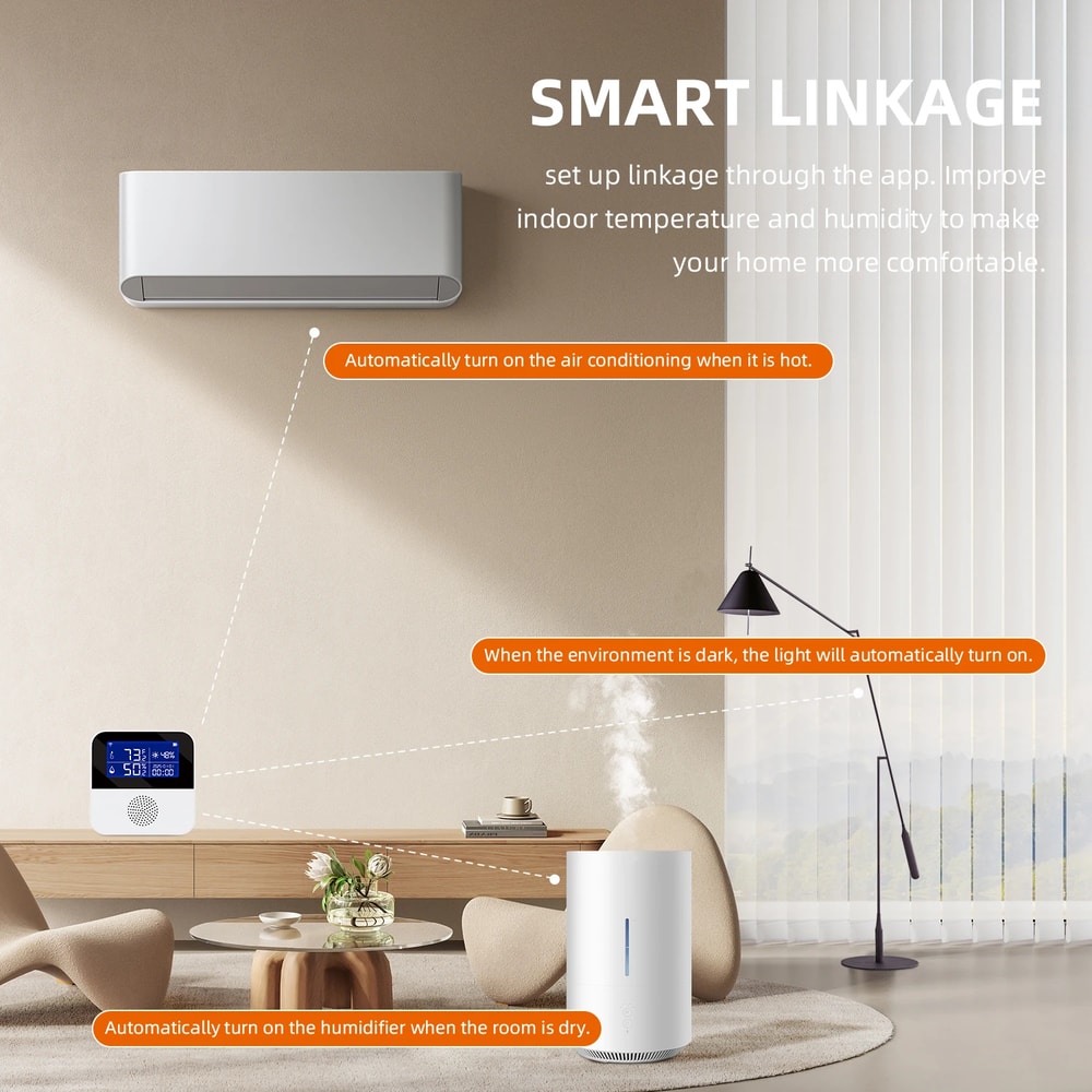 Smart WIFI Temperature And Humidity Sensor With LCD Display Ideal Indoor Thermometer And Hygromete 5