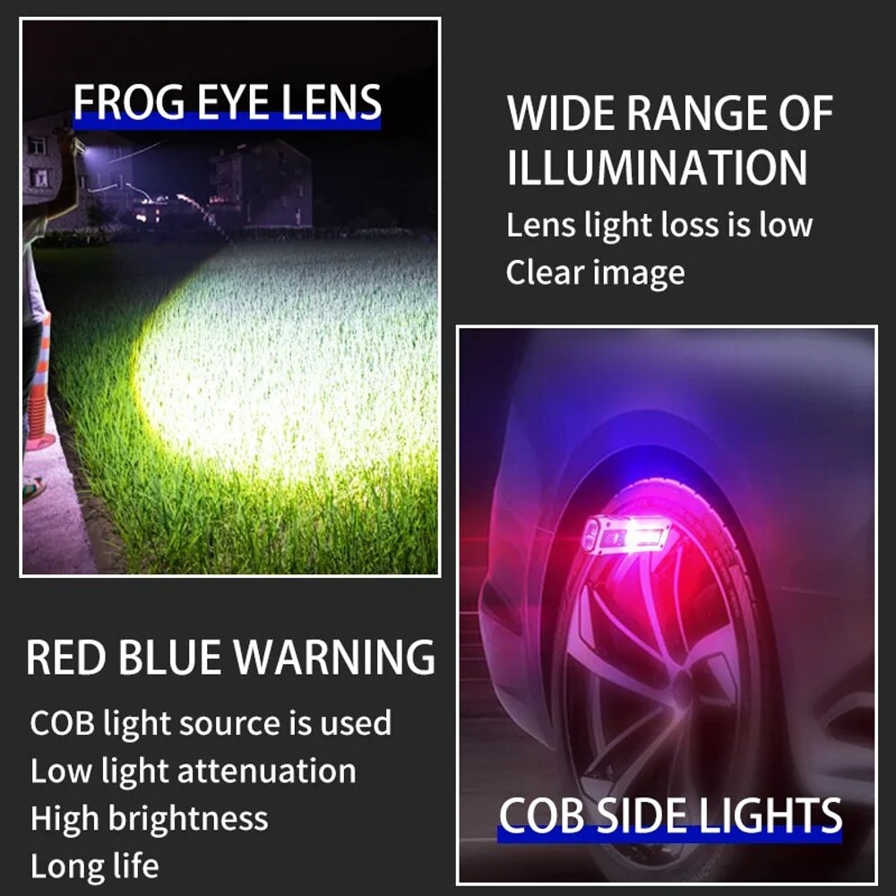 Super Bright LED Work Lamp With Magnet SOS Keychain Power Bank Waterproof Emergency Flashlight 2