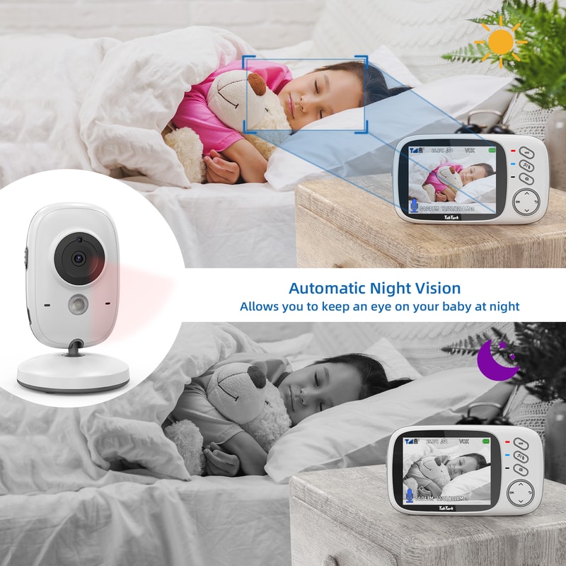 Wireless Video Baby Monitor With Lullabies Night Vision Intercom Temperature Monitoring Babysit 2