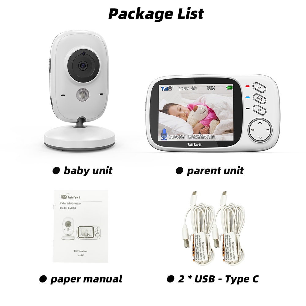 Wireless Video Baby Monitor With Lullabies Night Vision Intercom Temperature Monitoring Babysit 6