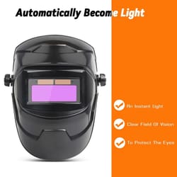 chameleon welding helmet with large view, true color, solar-powered, auto darkening for arc weld, grind, and cut