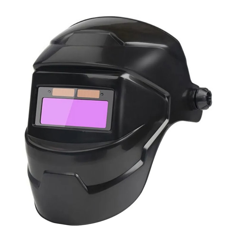 Chameleon Welding Helmet with Large View, True Color, Solar-Powered, Auto Darkening for Arc Weld, Grind, and Cut