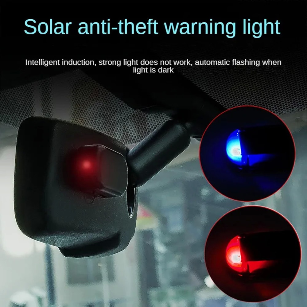 SolarPowered Wireless Car Security Light AntiTheft Flashing Signal Lamp For Cars 5