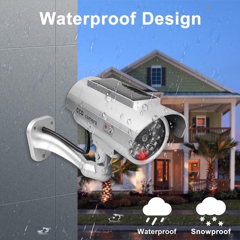 Simulation Solar Camera Fake CCTV Surveillance With Flashing LED Light Outdoor Waterproof Security 0
